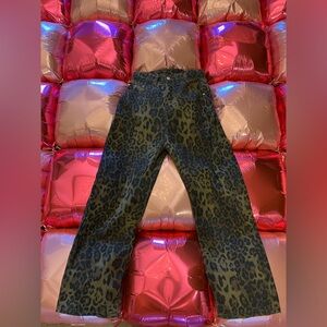Black Leopard Print Jeans